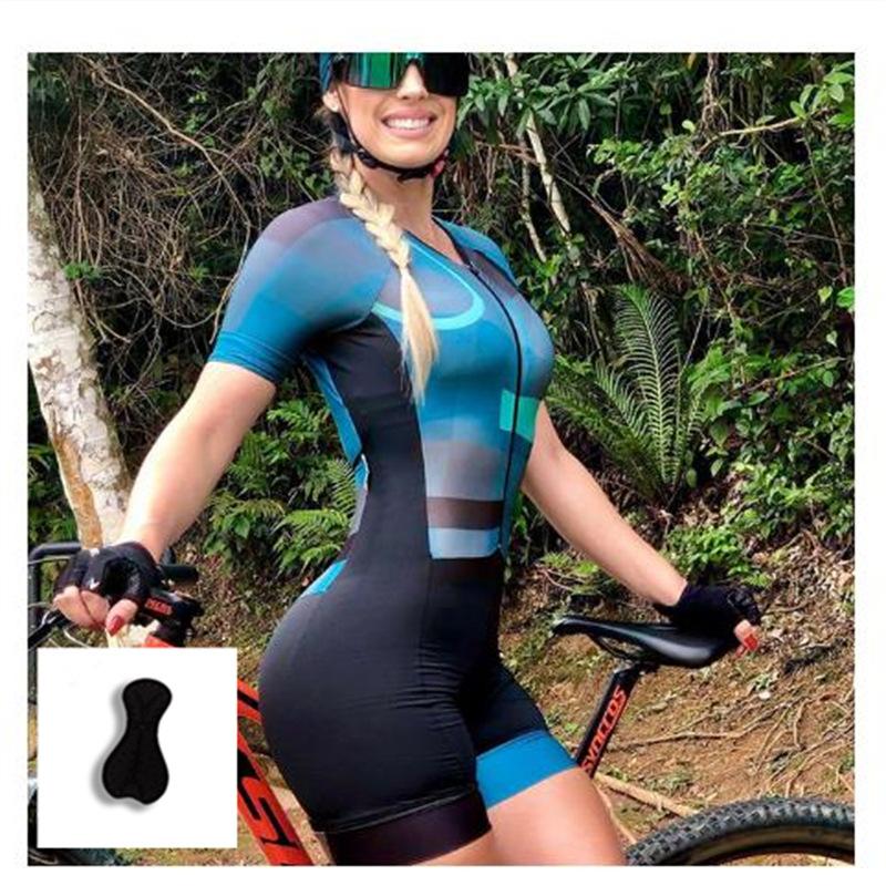 Summer Short Sleeve Women's Triathlon Onesie Cycling Suit Cycling Suit Quick Dry One-piece Sportswear