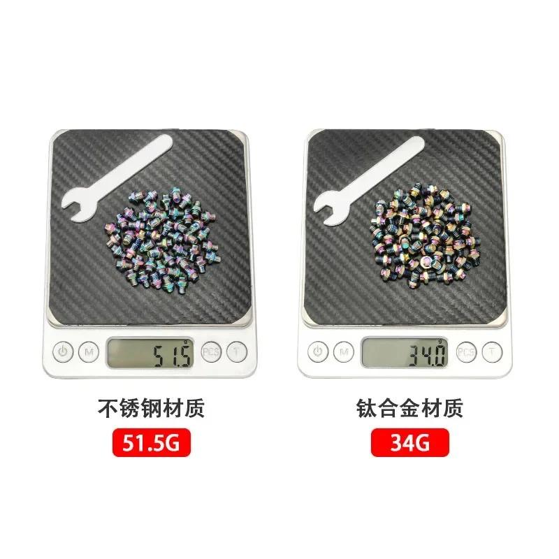 50PCS Stainless Steel Mountain Bike Pedal Screws - M4 Hex Anti-Slip Nails 8x6mm for Road/MTB Pedals (Durable Replacement Accessories)