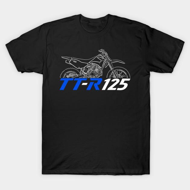 

Men Black Print T-shirt Yamaha Tt-R 125 2000-2007 No-Cut Transfer Paper Print Cotton Tshirt 4XL чорний