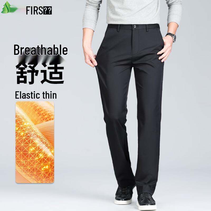 FIRS Men s Cotton Stretch Straight-Leg Casual Pants 36