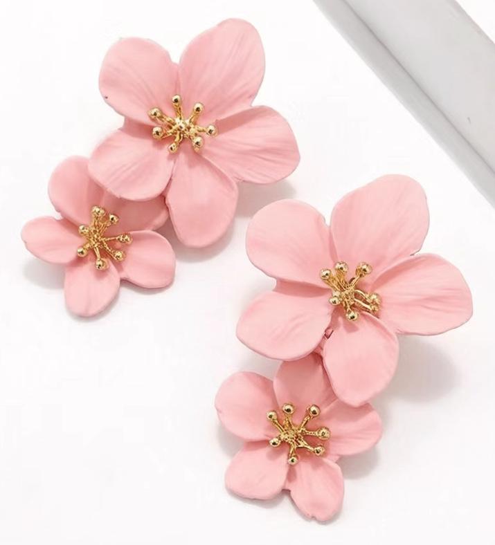 Women's Korean Earrings with Flowers