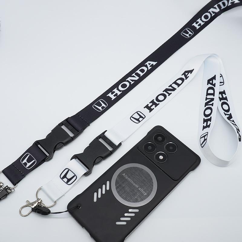 CPS1 1pc Lanyard Nylon Printing Emblem Style Key pendant holder Keychain For Honda Civic xrv hrv crv brv City Accord Fit Jazz Insight