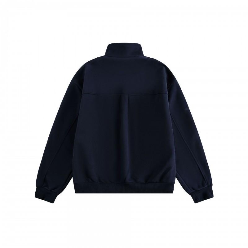 Unisex Retro Plaid Stand Collar Zip-Up Hoodie Jacket Casual Oversized Sweatshirt