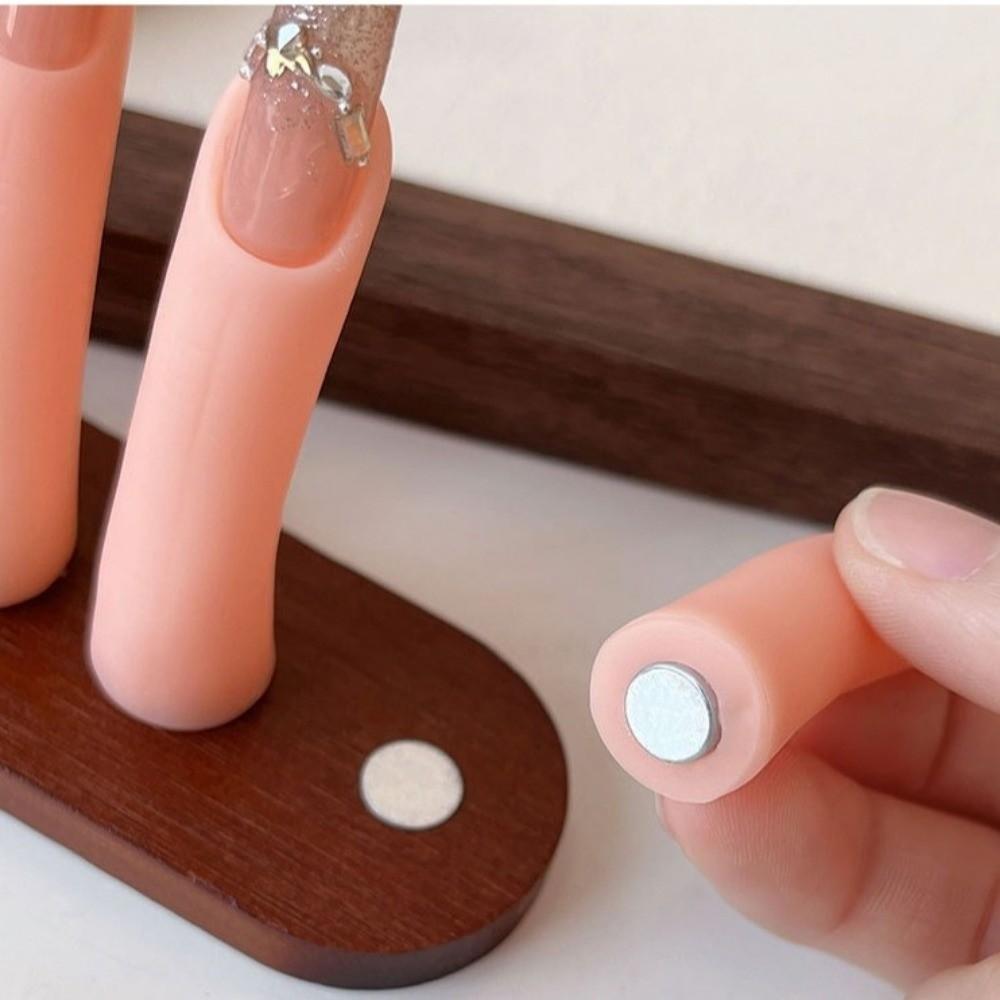 5Pcs/Set Silicone Fake Nail Art Finger Model Display Stand Nail Art Practice Hand  Manicure Tool