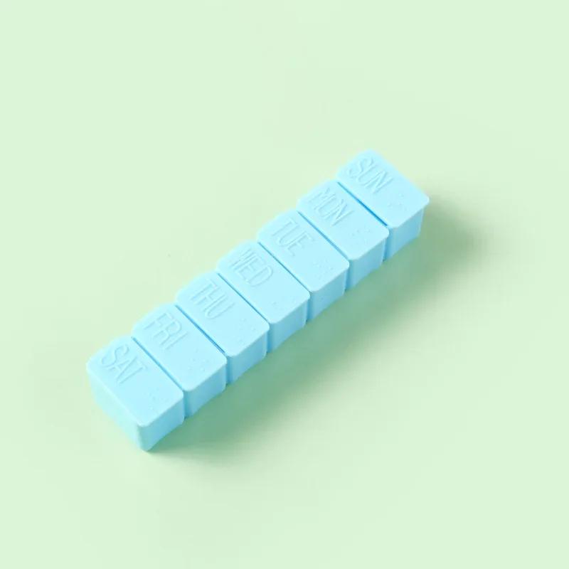 1 Stuk 7 Dagen Mini Medicijndoos Wekelijkse Tablet Houder Opberg Organizer Container Doosje 7 Vakjes Verdelers Draagbare Afgesloten Pillendoosje