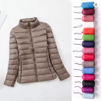 Plus Size Light Down Jacket Women Inner Cloth Autumn Winter Slim Short Stand Collar Warm White Duck Down Coat Women Outerwear