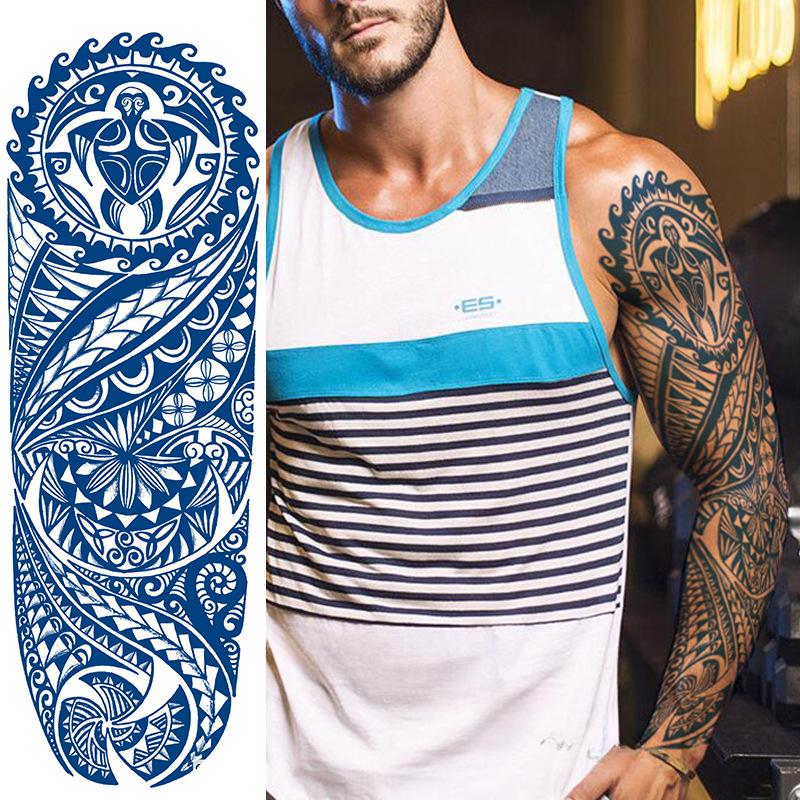 Herbal Tattoo Stickers, Semi-Permanent Tattoo Stickers, Herbal Juice Full Arm Tattoo Stickers