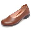 Fashion Genuine Leather Women's Shallow Mouth Single Shoes Women Pumps Fashion Large Size Low Heels Cozy Soft Soles Loafers Casual Shoes