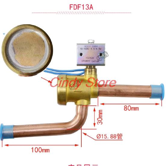 1 PIÈCE Vanne Solénoïde 2 Voies Angle Droit FDF-2A/FDF-6A/FDF-8A /FDF-11A Normalement Fermée Pour Climatisation Machine à Glace Dégivrage