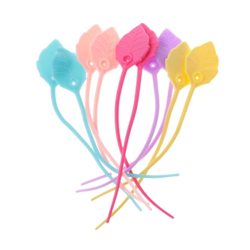 

10pcs Leaf Shape Silicone Tie Cable Multipurpose Organization Wire Supplies for Chocolate Biscuits Dried Fruit Bag Seal 1