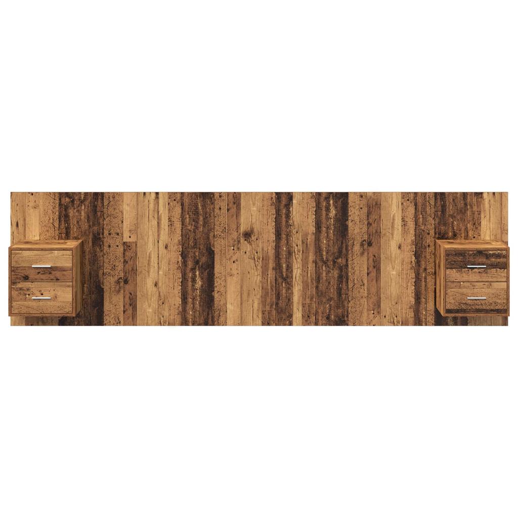 Headboard with Cabinet and Drawers 3 pcs Reclaimed Wood Wood Based Material