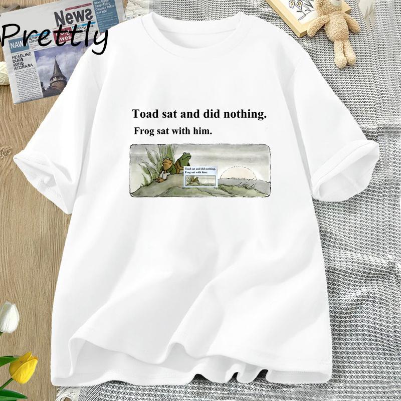 Frog and Toad T-Shirt Unisex Toad Sat and Did Nothing Frog Sat With Him Tshirt Vintage Classic Book Tshirt for Book Lover Tees