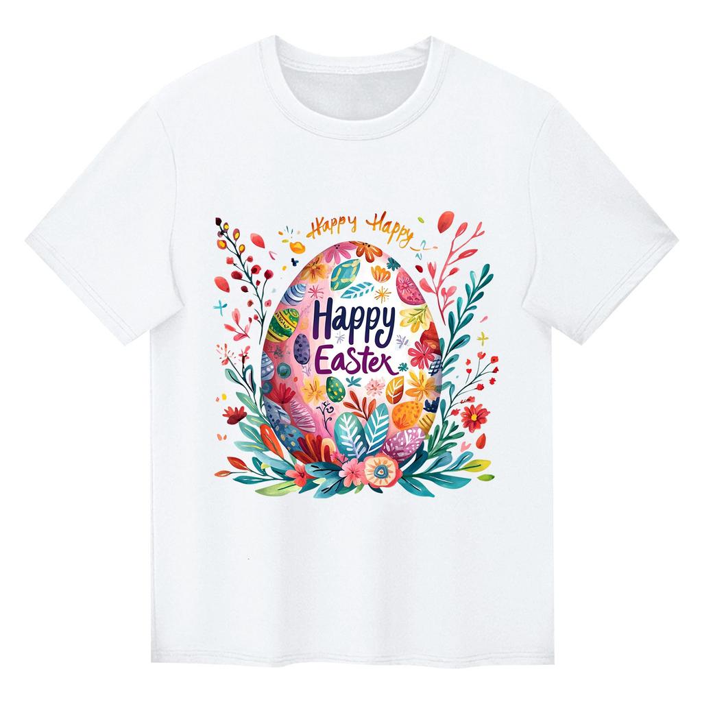 Barn Tryckt Kortärmad Rundhalsad Casual Bekväm Lös Lätt Topp