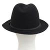 Excellent GUCCI hat 100% Felt Leather Foldover black Rabbit mens M Used