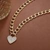 iF ME Luxury Heart Pendant Necklace for Women Crystal Gold Chain Necklaces Accessories Jewelry