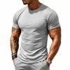 Men Breathable Quick Dry Elastic Solid Sports Fitness Casual Short Sleeve T Shirt