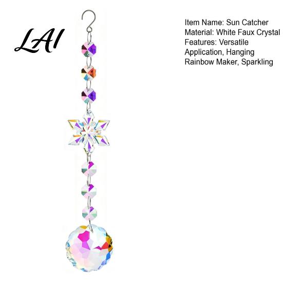 Faux Crystal Sun Catcher for Windows Catcher Hanging Prism Suncatcher Snowflake Rainbow Maker Pendant Artistic Home Decor Gifts Window Christmas