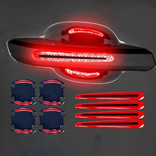

Set of 8 Car Fluorescent Door Handle Protector Car Sticker Door Knob Guard Universal Anti-Scratch Protection Cover (Red) красный