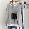 Women's Striped Pullover Hoodie - Casual & Versatile, Loose Fit for Autumn/Winter 2023