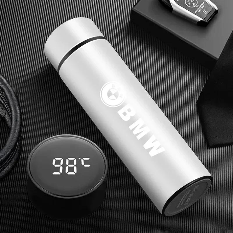 -500ml Portable Car Smart Thermos Bottle Temperature Display Cup For BMW M M3 M5 M6 X1 X2 X3 X5 X6 X7 F01 F20 F10 F40 G32 G30 G2