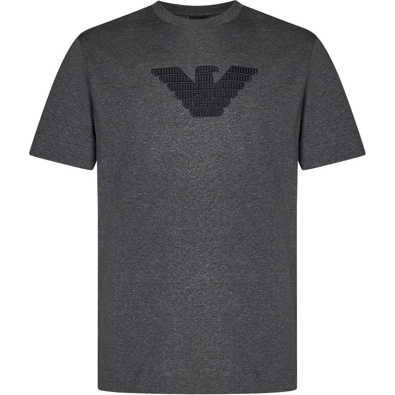 

Emporio Armani Letter Logo Embroidered Round Neck Pullover Short Sleeve T-Shirt Men tops Gray 6D1T98-1JOCZ-06A9 S