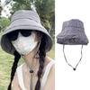 Casual Plaid Sun Hats Summer Fisherman Hat New Drawstring Bucket Hats  Outdoor