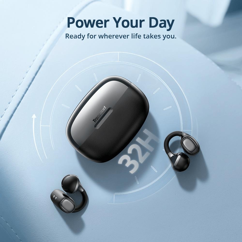 Tronsmart OpenFly Clip 2 – Hi-Res LDAC Open-Ear Earbuds, Secure Clip-On Fit, 32H Playtime, Sweatproof Design for Active Lifestyles