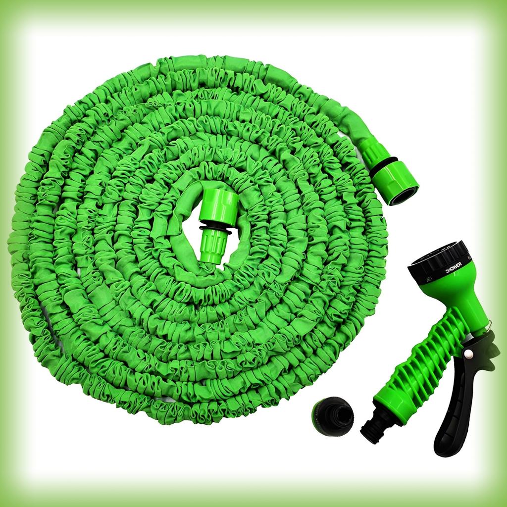 Flexible garden hose 7-20m + gun
