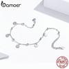 bamoer Silver Beads Anklets 925 Silver Geometric Minimalist Summer Fashion Foot Jewelry Bracelet for Ankle SCT011