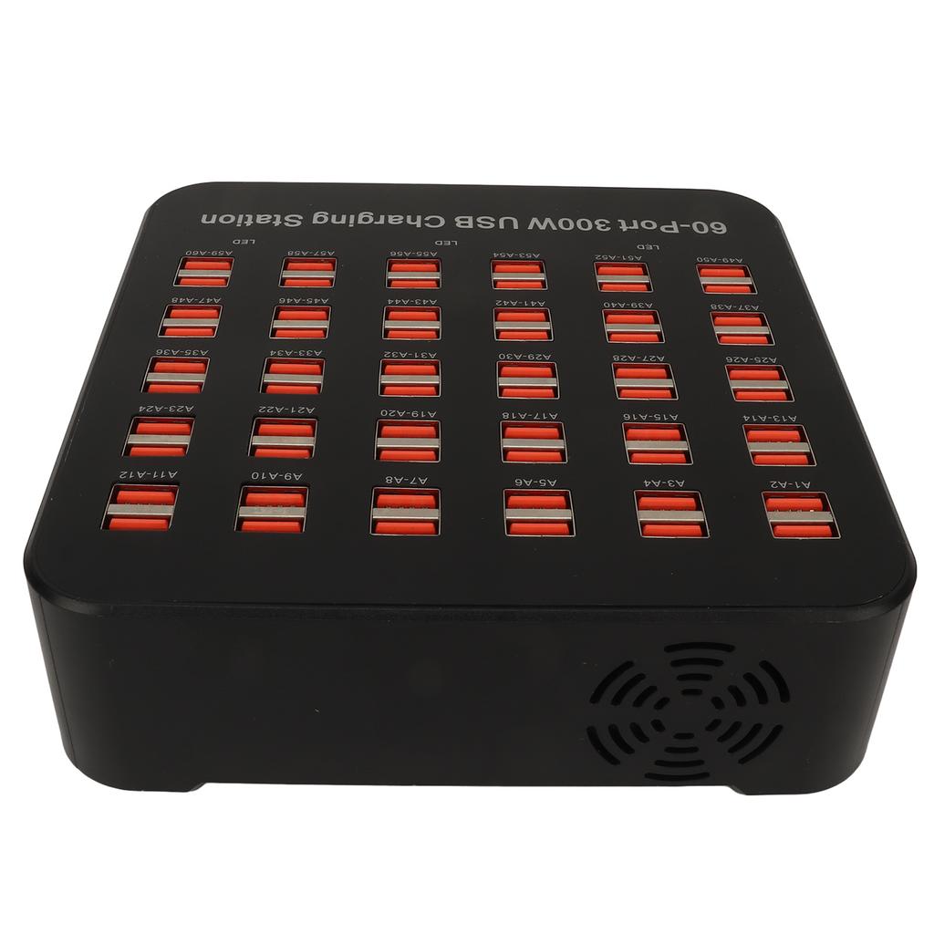 USB Charging Station 60 Ports 300W Fast Charging USB Charger Dock for Phone Tablet