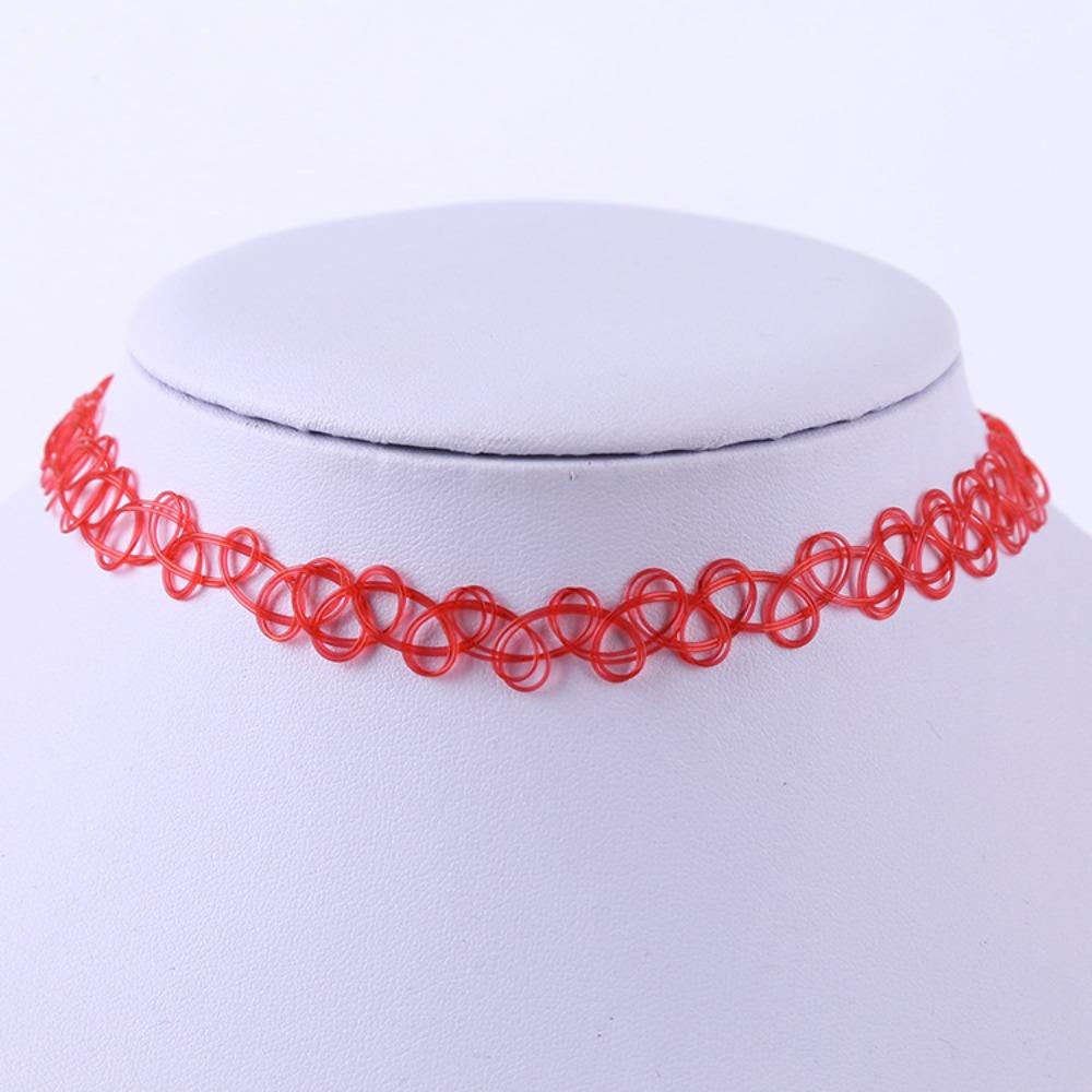 1pcs Vintage Colorful Fishline Necklaces Set-Perfect for Layering Short Choker Goth Necklace for Women