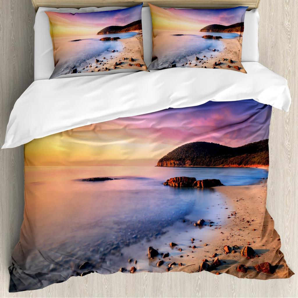 Tropical Beach Ocean Fish Quilt Set Bedding Set Three-Piece 3D Digital Printing Kit