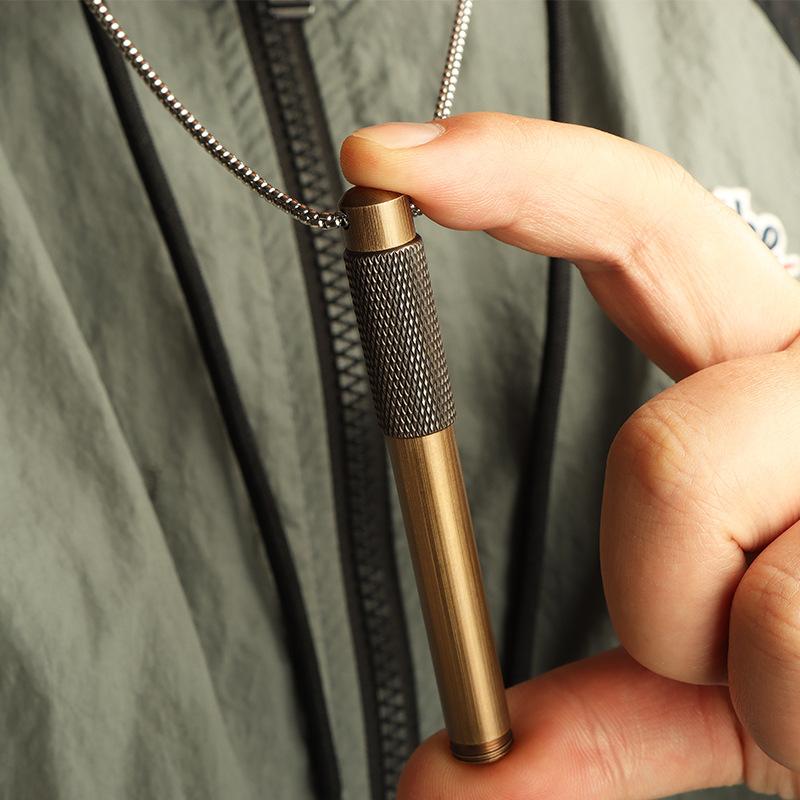 Wear Portable Mini Pendant Pen Artist Practice Retro Copper Fashion Personality Creative Business Birthday Gift