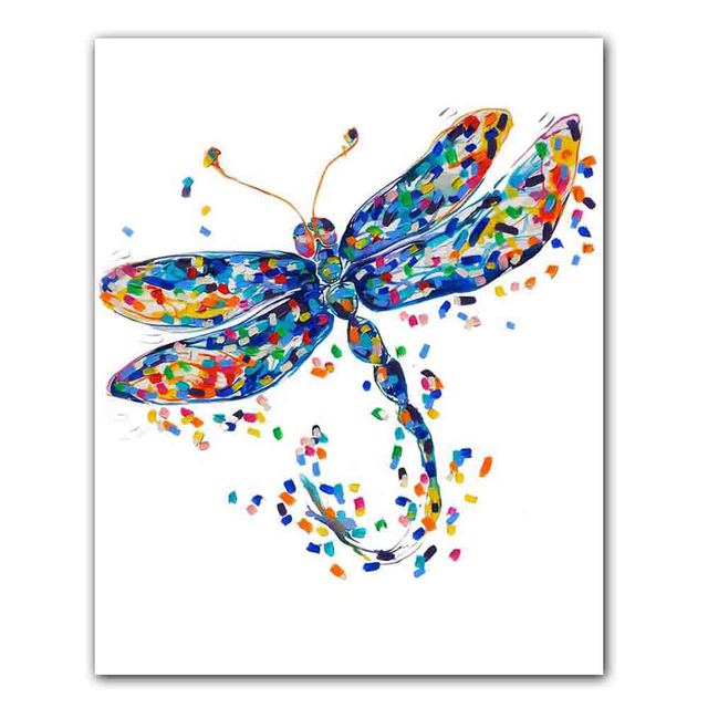 Nordic graffiti art abstract animal canvas painting digital color poster office wall painting living room home decoration mural No Frame