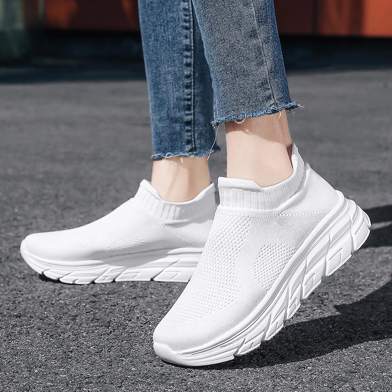 Green Cheap Knitted Man Sneakers Couple Size 35-46 Lightweight Men's Casual Sneakers Slip-on Comfortable Running Shoes For Men