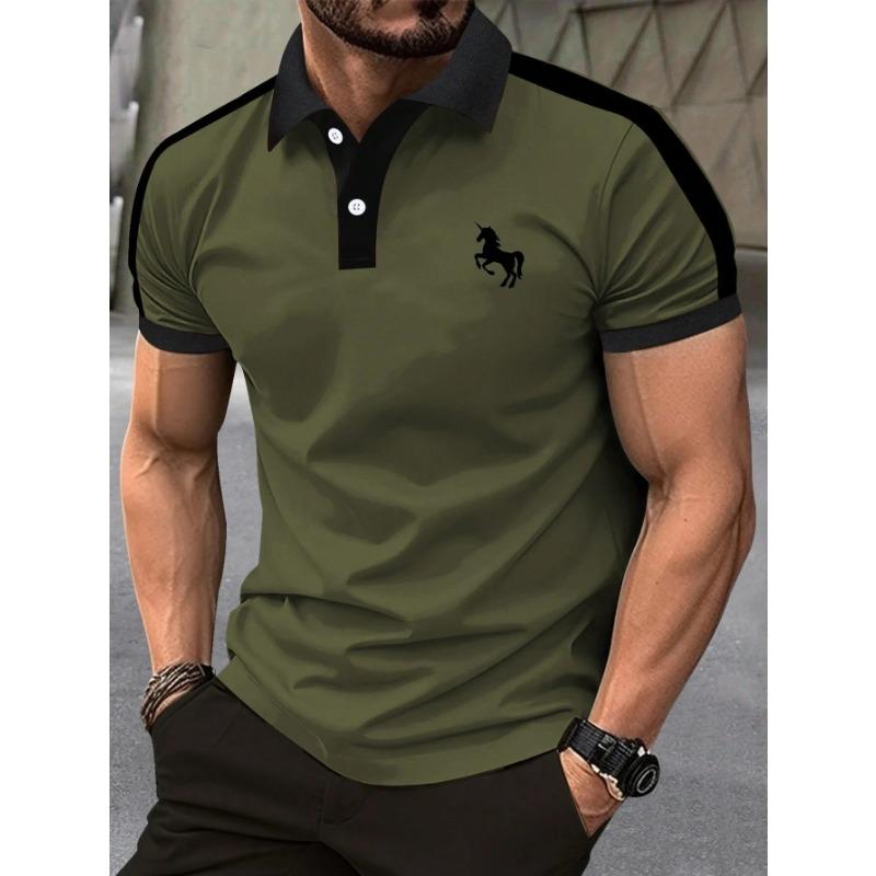 The New Men's Short-Sleeved POLO Shirt for Summer 2025 Is Casual Fashionable Soft and Breathable with 3D Pattern Printing