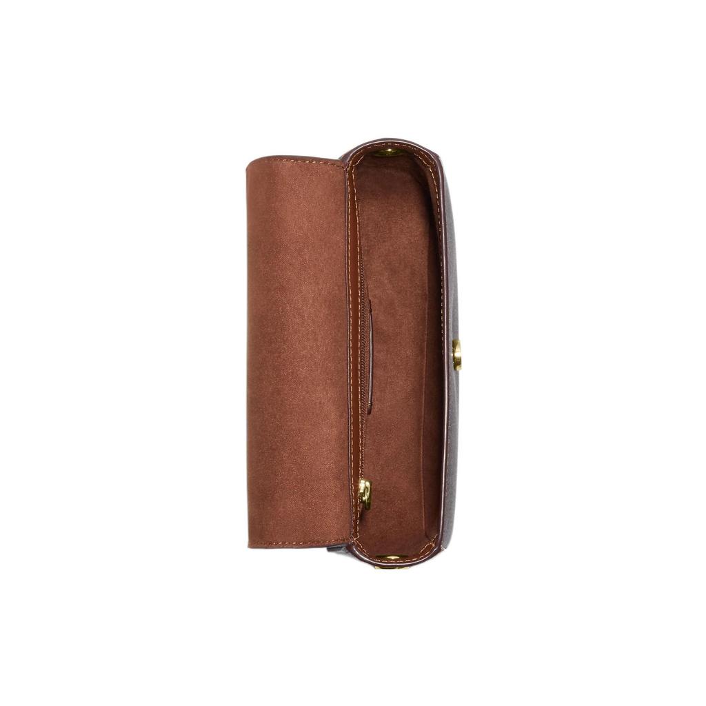 Coach Gemma 18 Classic Monogram Print Gemstone Decorated Snap Closure Coated Canvas And Smooth Leather Shoulder Crossbody Bag Small CE623-IMOSN