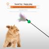 Colorful Cat Toys Set: Feather Teaser Stick & Rattle Ball - Durable and Fun