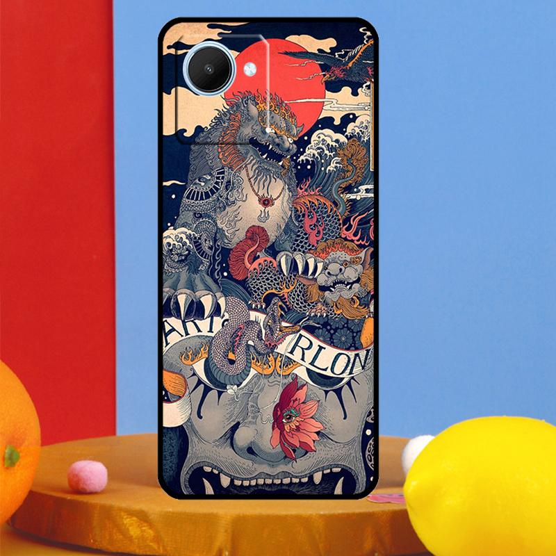 Japanese Style Art Japan For Realme 12 9 10 11 Pro Plus C67 C55 C53 C51 C35 C33 C30 C25s C21Y C31 GT5 GT Neo 6 Case