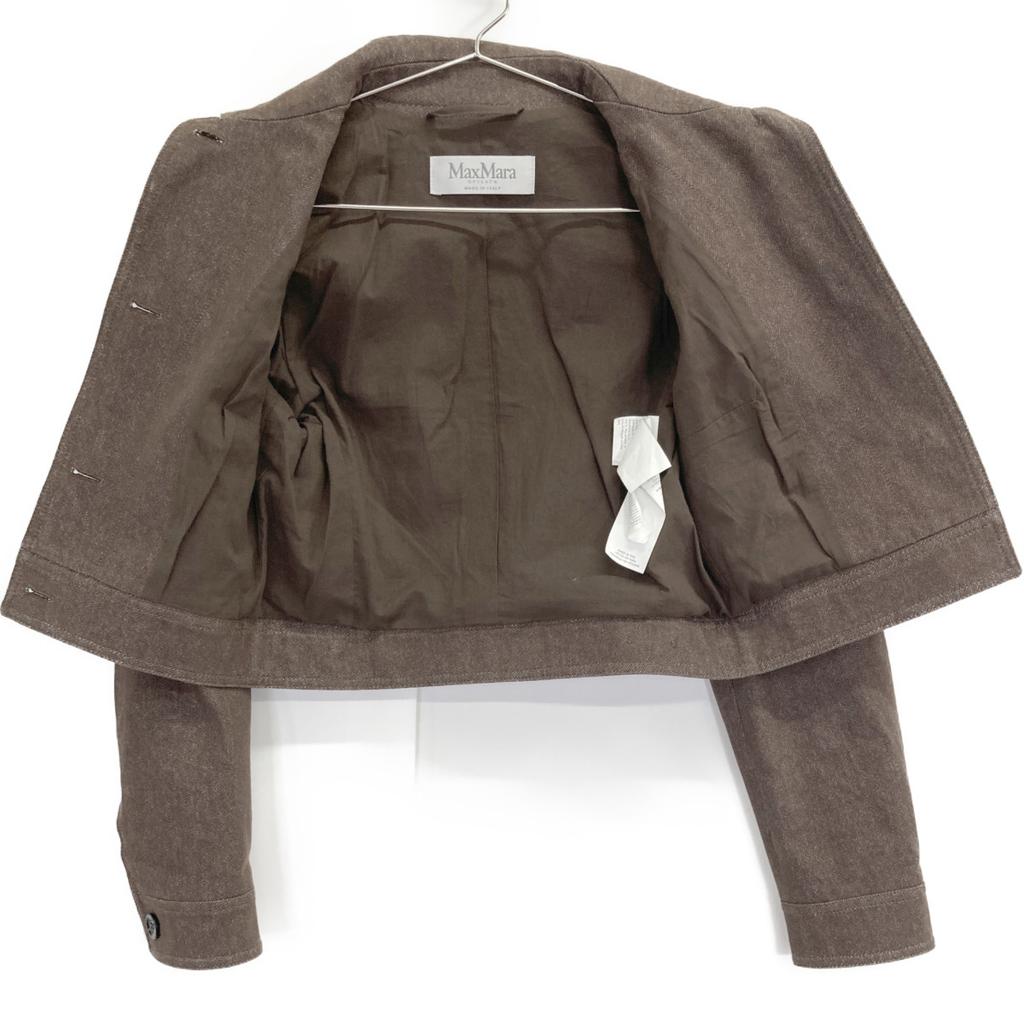 Max Mara [Excellent Condition/25 Stainless Steel] 25110410136/25111310136 Carpa Denim Short Jacket/Pants Suit Setup Jacket 34/Bottoms 36 BrownUsed