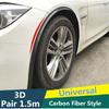 2Pcs 150Cm Universal Carbon Fiber Color Rubber Car Fender Flare Wheel Eyebrow Protector Wheel Arch Trim Strip