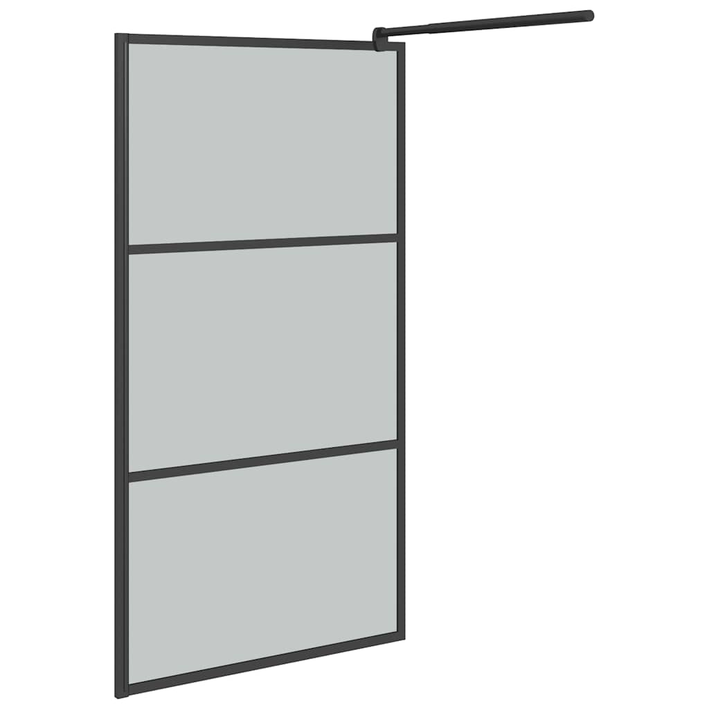 Walk In Shower Screen for Shower Enclosure 100 X 195 Cm Dark Tempered Glass In Black