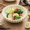 Circular Pleated Ceramic Bowl, Salad Bowl, Wave Art Lotus Leaf Fruit Plate, Restaurant Double-layer Dessert Plate, Tableware