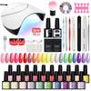 PHOENIXY 20pcs Gel Nail Polish Kit with UV Nail Lamp Top Base Coat Semi Permanent Varnish Manicure Set