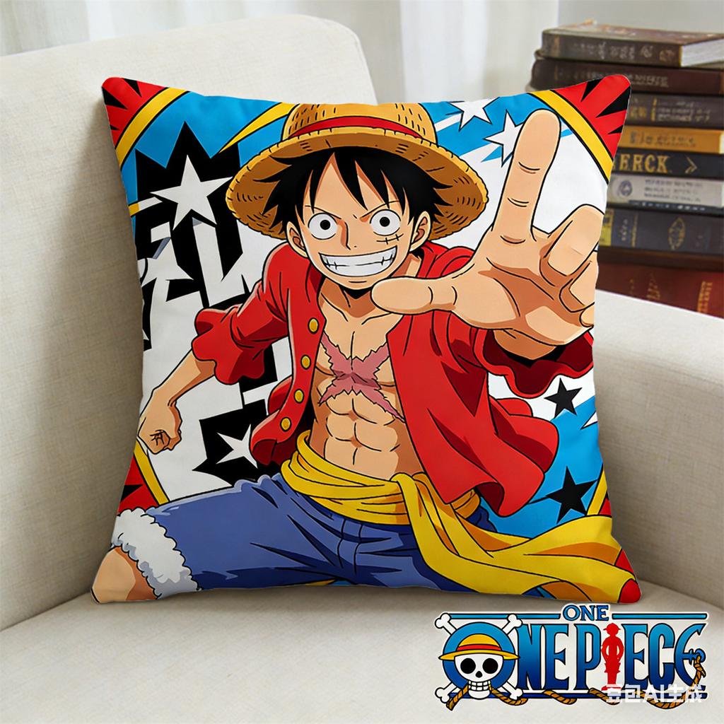 One Piece Pillow Cover Anime Fan Favorite Character Print Decorative Pillowcase for Bedroom Living Room and Anime Enthusiasts