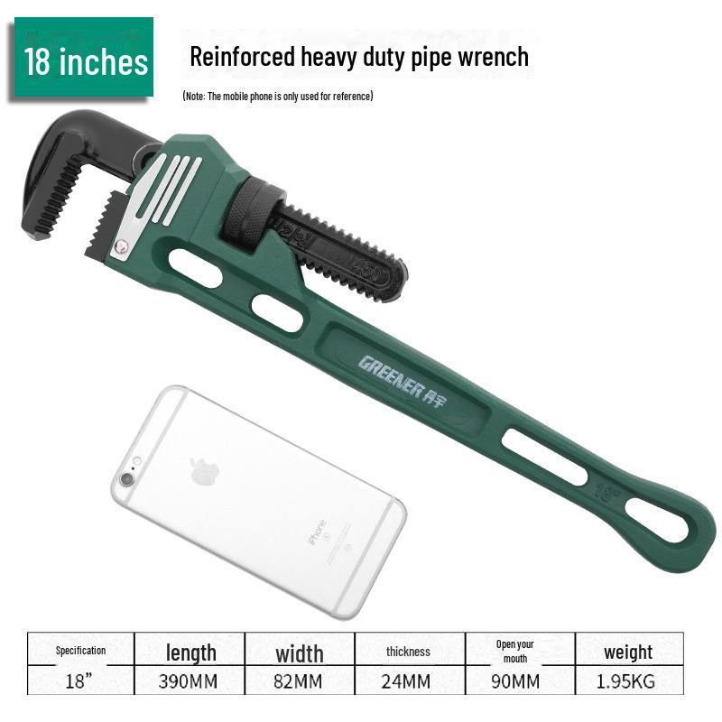 Green Forest Heavy-Duty Pipe Clamp Wrench, 18-24 Inch, Quick Release Pliers for Water Pipe and Rebar