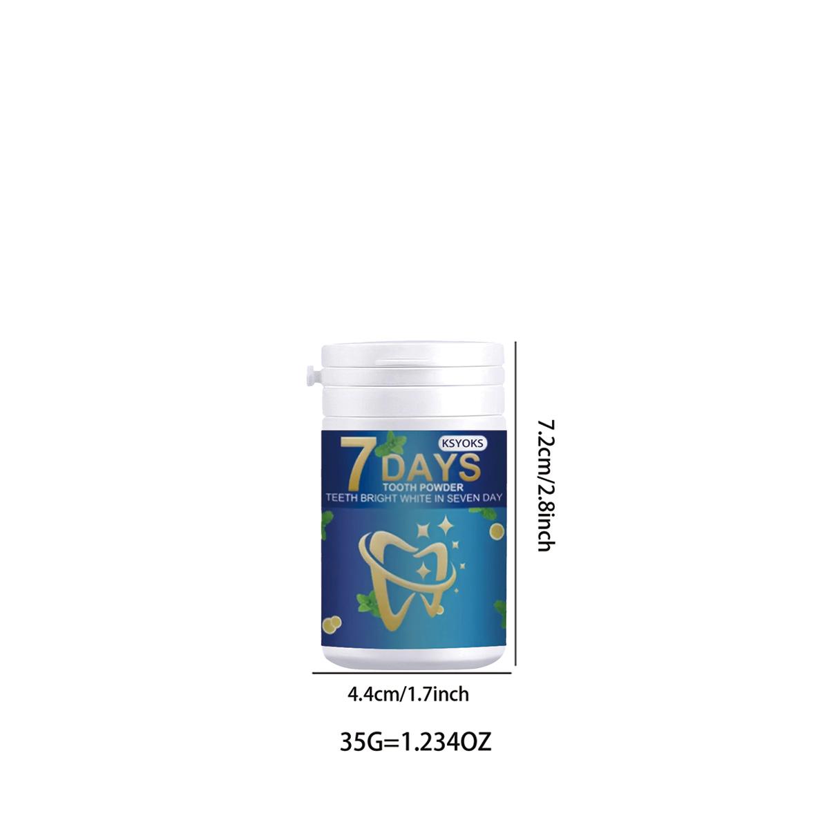 

7-дневный зубной порошок делает зубы яркими, белыми, чистыми и придает свежее дыхание 35g