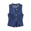 Høst Dame Europeisk-Amerikansk Fransk-Stil Casual Mote Allsidig Denim Vest