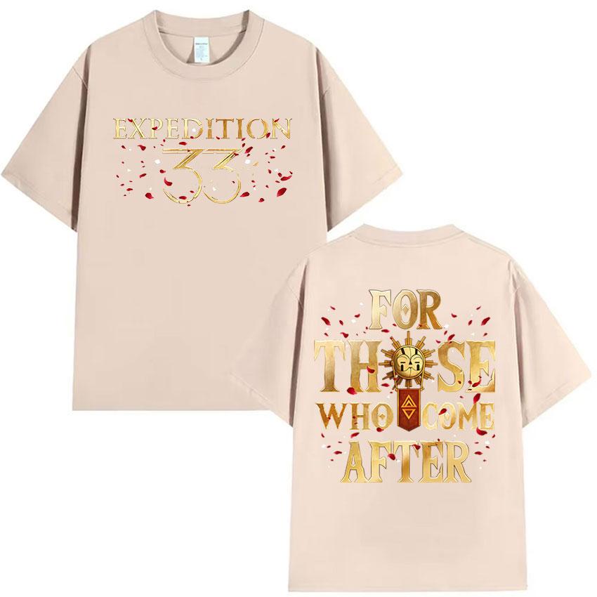 Game Clair Obscur Expeditio 33 for Those Who Come After Print T Shirts Men Women Vintage Fashion Oversized Casual Cotton TShirt