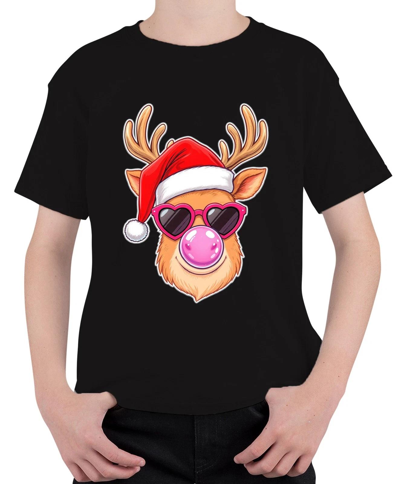Weihnachten Rentier Santa Mütze Herz Sonnenbrille Kaugummi Lustig Unisex Kinder XL